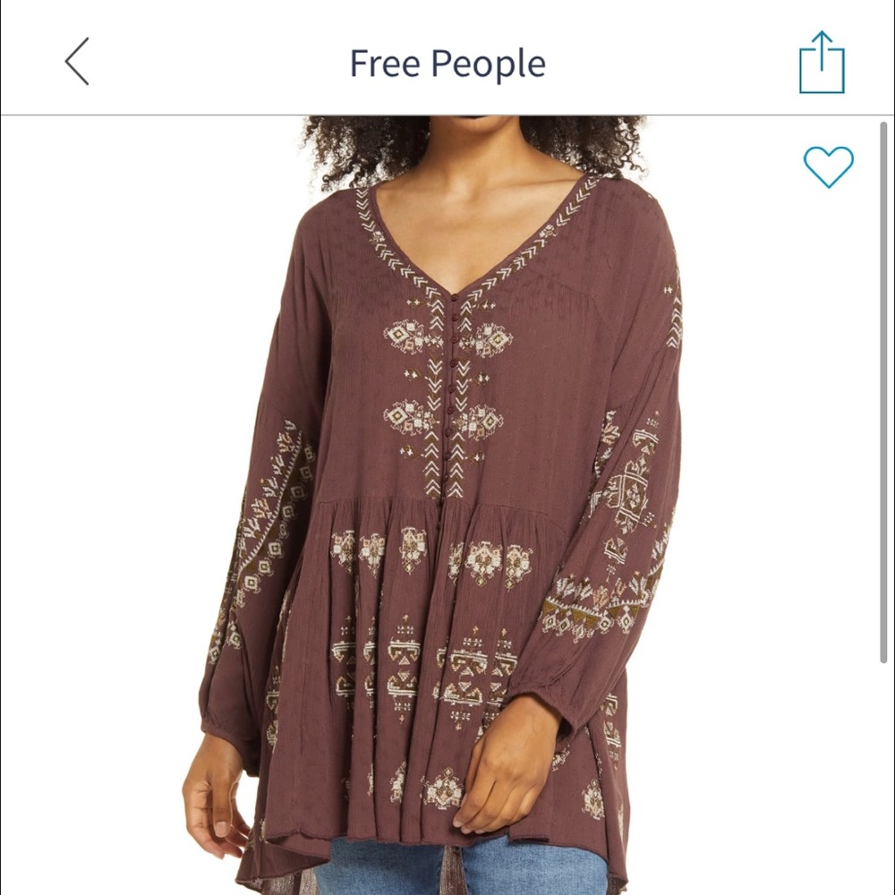 Free people Ariana embroidered tunic Small